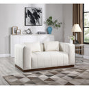  Manufacturer Color_Cream -- Mallina 67" Cream Vegan Leather Upholstered Loveseat IMAGE 2