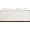 Meridian Mallina Cream Vegan Leather Loveseat IMAGE 5