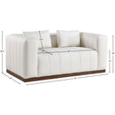  Manufacturer Color_Cream -- Mallina 67" Cream Vegan Leather Upholstered Loveseat IMAGE 7
