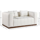 Meridian Mallina Cream Vegan Leather Loveseat IMAGE 7