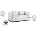  Manufacturer Color_Cream -- Mallina 67" Cream Vegan Leather Upholstered Loveseat IMAGE 8