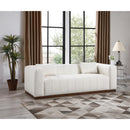  Manufacturer Color_Cream -- Mallina 90.5" Cream Vegan Leather Upholstered Sofa IMAGE 2