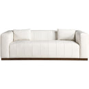  Manufacturer Color_Cream -- Mallina 90.5" Cream Vegan Leather Upholstered Sofa IMAGE 3