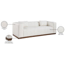  Manufacturer Color_Cream -- Mallina 90.5" Cream Vegan Leather Upholstered Sofa IMAGE 8