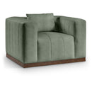 Meridian Mallina Green Vegan Leather Chair IMAGE 1