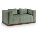  Manufacturer Color_Green -- Mallina 67" Green Vegan Leather Upholstered Loveseat IMAGE 1