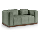 Meridian Mallina Green Vegan Leather Loveseat IMAGE 1