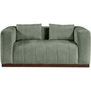  Manufacturer Color_Green -- Mallina 67" Green Vegan Leather Upholstered Loveseat IMAGE 4