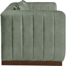 Meridian Mallina Green Vegan Leather Loveseat IMAGE 5