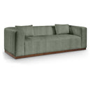  Manufacturer Color_Green -- Mallina 90.5" Green Vegan Leather Upholstered Sofa IMAGE 1