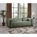  Manufacturer Color_Green -- Mallina 90.5" Green Vegan Leather Upholstered Sofa IMAGE 2