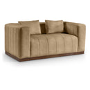  Manufacturer Color_Tan -- Mallina 67" Tan Vegan Leather Upholstered Loveseat IMAGE 1