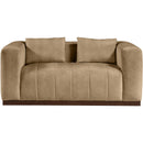 Meridian Mallina Tan Vegan Leather Loveseat IMAGE 4