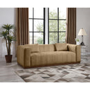  Manufacturer Color_Tan -- Mallina 90.5" Tan Vegan Leather Upholstered Sofa IMAGE 2