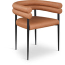  Color_Cognac -- Lavina Cognac Vegan Leather Upholstered Dining Chair IMAGE 1