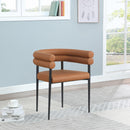  Color_Cognac -- Lavina Cognac Vegan Leather Upholstered Dining Chair IMAGE 2
