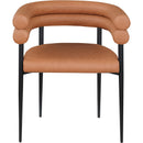  Color_Cognac -- Lavina Cognac Vegan Leather Upholstered Dining Chair IMAGE 3