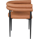  Color_Cognac -- Lavina Cognac Vegan Leather Upholstered Dining Chair IMAGE 4