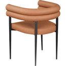  Color_Cognac -- Lavina Cognac Vegan Leather Upholstered Dining Chair IMAGE 6