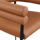  Color_Cognac -- Lavina Cognac Vegan Leather Upholstered Dining Chair IMAGE 7