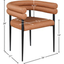  Color_Cognac -- Lavina Cognac Vegan Leather Upholstered Dining Chair IMAGE 8