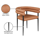  Color_Cognac -- Lavina Cognac Vegan Leather Upholstered Dining Chair IMAGE 9