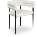  Color_Cream -- Lavina Cream Vegan Leather Upholstered Dining Chair IMAGE 1