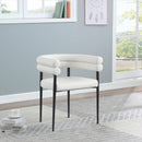  Color_Cream -- Lavina Cream Vegan Leather Upholstered Dining Chair IMAGE 2