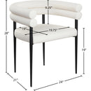  Color_Cream -- Lavina Cream Vegan Leather Upholstered Dining Chair IMAGE 8
