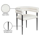  Color_Cream -- Lavina Cream Vegan Leather Upholstered Dining Chair IMAGE 9
