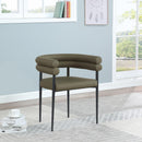  Color_Olive -- Lavina Olive Vegan Leather Upholstered Dining Chair IMAGE 2
