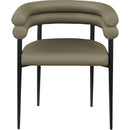  Color_Olive -- Lavina Olive Vegan Leather Upholstered Dining Chair IMAGE 3
