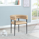  Color_Tan -- Lavina Tan Vegan Leather Upholstered Dining Chair IMAGE 2