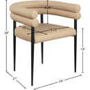  Color_Tan -- Lavina Tan Vegan Leather Upholstered Dining Chair IMAGE 8