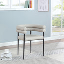  Color_Taupe -- Lavina Taupe Vegan Leather Upholstered Dining Chair IMAGE 2