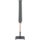 Meridian Fiji Beige Fabric / Matte Black Aluminum Patio Umbrella with Base Sets IMAGE 15
