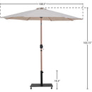  Meridian Fiji Beige Water Resistant Fabric And Aluminum Patio Umbrella with Base Set IMAGE 19
