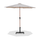  Meridian Fiji Beige Water Resistant Fabric And Aluminum Patio Umbrella with Base Set IMAGE 1