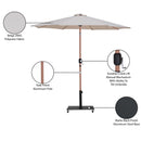  Meridian Fiji Beige Water Resistant Fabric And Aluminum Patio Umbrella with Base Set IMAGE 20
