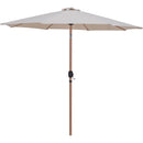  Meridian Fiji Beige Water Resistant Fabric And Aluminum Patio Umbrella with Base Set IMAGE 3