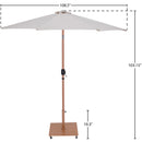  Meridian Fiji Beige Water Resistant Fabric And Aluminum Patio Umbrella with Base Set IMAGE 19