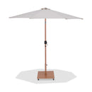  Meridian Fiji Beige Water Resistant Fabric And Aluminum Patio Umbrella with Base Set IMAGE 1