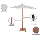  Meridian Fiji Beige Water Resistant Fabric And Aluminum Patio Umbrella with Base Set IMAGE 20