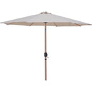  Meridian Fiji Beige Water Resistant Fabric And Aluminum Patio Umbrella with Base Set IMAGE 3