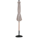  Meridian Fiji Beige Water Resistant Fabric And Aluminum Patio Umbrella with Base Set IMAGE 11