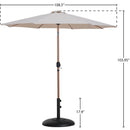  Meridian Fiji Beige Water Resistant Fabric And Aluminum Patio Umbrella with Base Set IMAGE 16