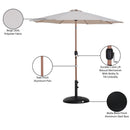  Meridian Fiji Beige Water Resistant Fabric And Aluminum Patio Umbrella with Base Set IMAGE 17