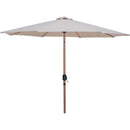  Meridian Fiji Beige Water Resistant Fabric And Aluminum Patio Umbrella with Base Set IMAGE 3