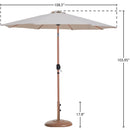 Meridian Fiji Beige Water Resistant Fabric And Aluminum Patio Umbrella with Base Set IMAGE 16