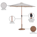  Meridian Fiji Beige Water Resistant Fabric And Aluminum Patio Umbrella with Base Set IMAGE 17